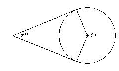 Point O is the center of the circle. Find the value of x. Figures are not drawn to-example-1