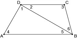 In ​ Quadrilateral ABCD ​ , AB¯¯¯¯¯∥CD¯¯¯¯¯ and m∠2=31°. What is m∠5?-example-1