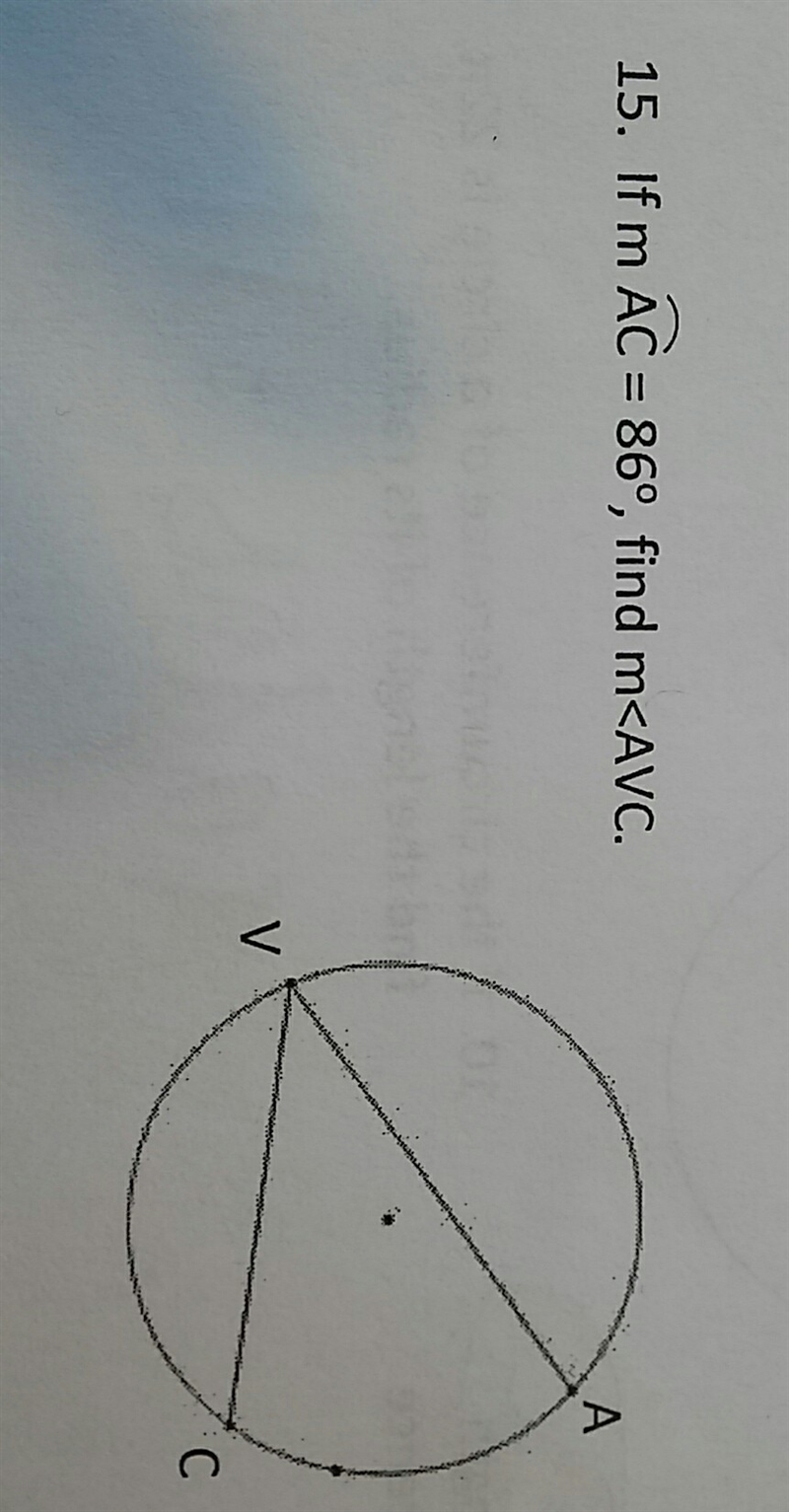 If m AC =86°, find m <AVC-example-1