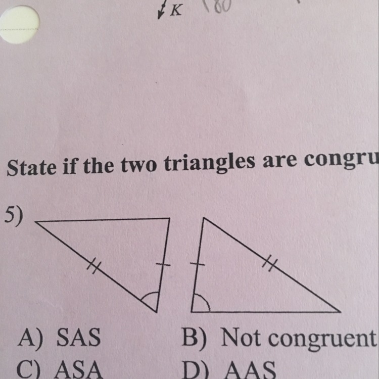 State if the two triangles are congruent. If they are, state how you know.-example-1