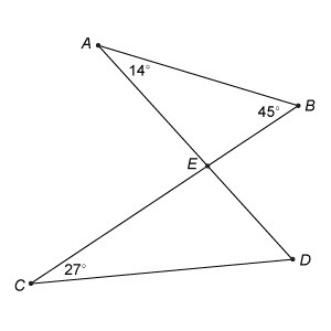 What is m∠D ? Enter your answer in the box. __°-example-1