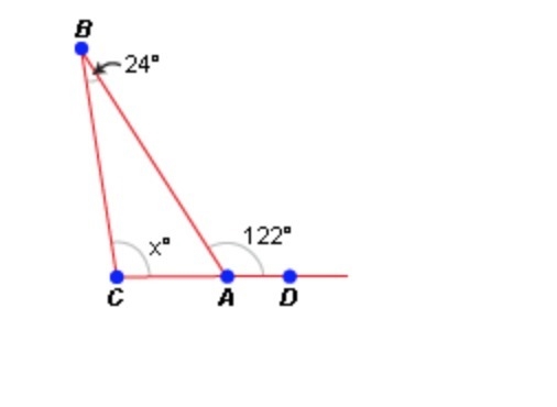 Find the value of x. A. 76 B. 98 C. 66 D. 122-example-1