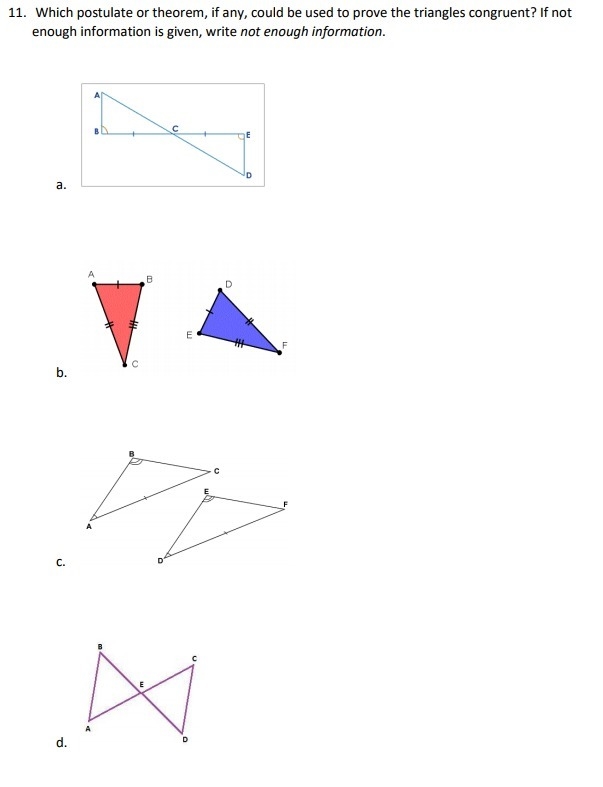 Which postulate or theorem, if any, could be used to prove the triangles congruent-example-1