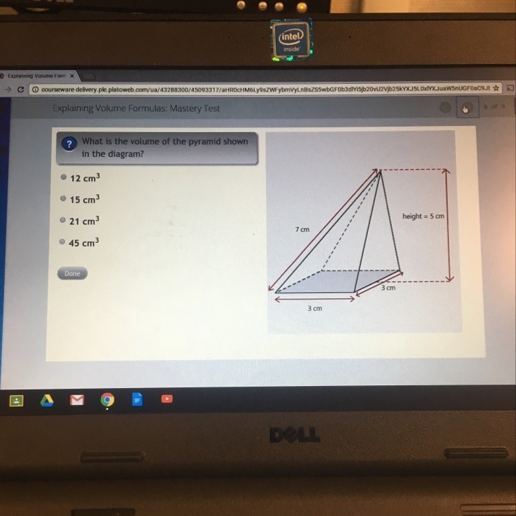 What is the volume of the pyramid show in the diagram-example-1