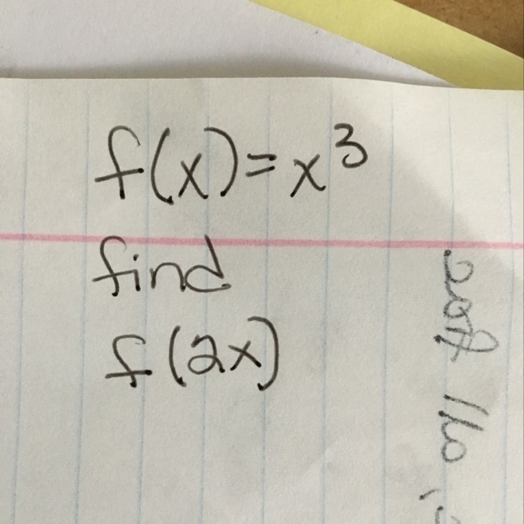 How do you find f(2x) when you know f(x) = x^3?-example-1