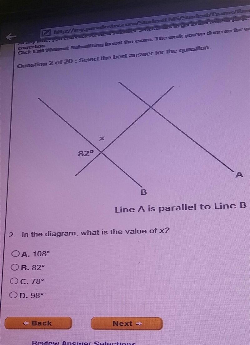 In the diagram what is the value of x?-example-1