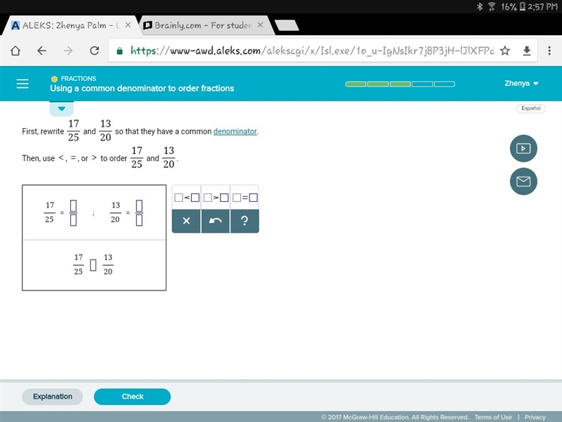 Using a commen denominator to order fractions, please help...-example-1