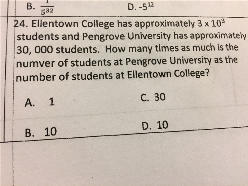 Ellentown College had approximately 3 x 10 to the 3rd power students and Pengrove-example-1