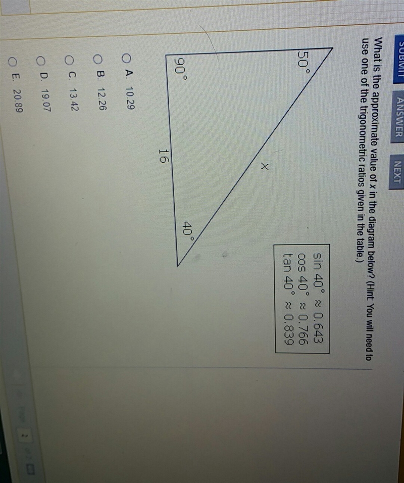 What is the approximate value of x in the diagram below? (Please give the CORRECT-example-1