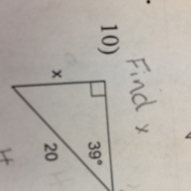 How to find x using trig ratios-example-1