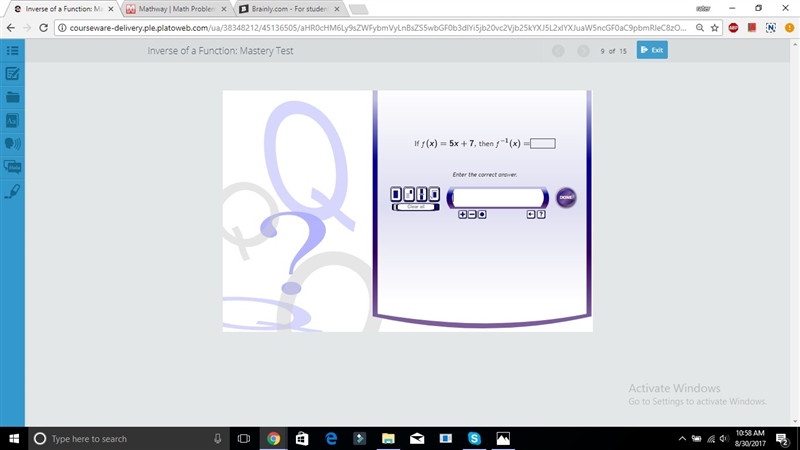 If f (x) =-14x-2, then f^-1 (x) =-example-1