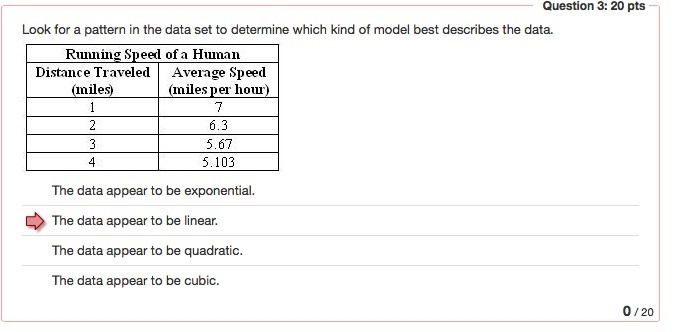 Look for a pattern in the data set to determine which kind of model best describes-example-1