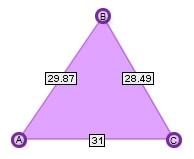 In the triangle above, which angle is smallest in measure? A. Angle A B. Angle B C-example-1