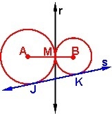 Identify the common external tangent. line r line s segment AB-example-1