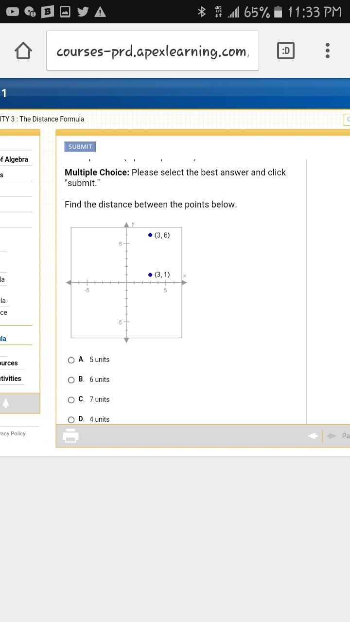 Find the distance between the points below.-example-1