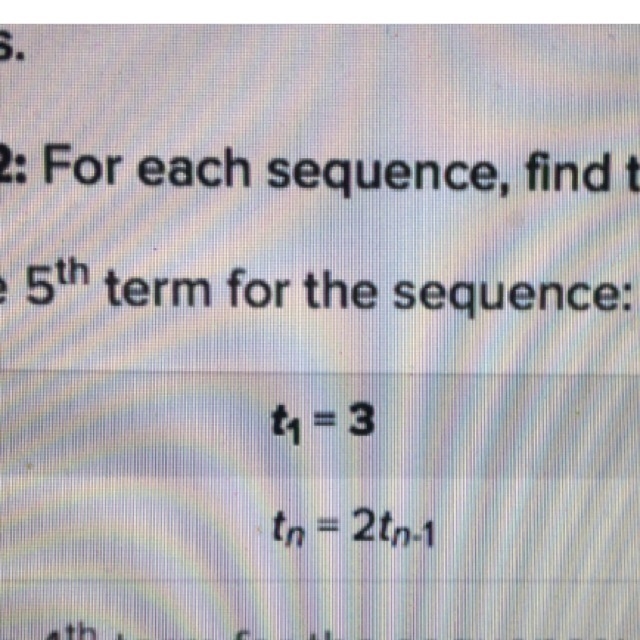 Please find the 5th term and show work please :)-example-1