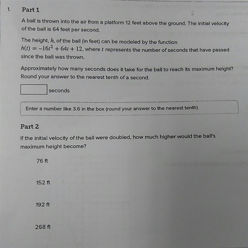 How do I find the Velocity and How long will it take for the ball to reach it's maximum-example-1