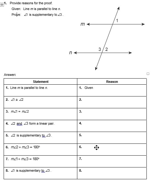 PLZ HELP WITH THIS MATH 20 POINTS Provide the reasons for this proof . Given:Line-example-1