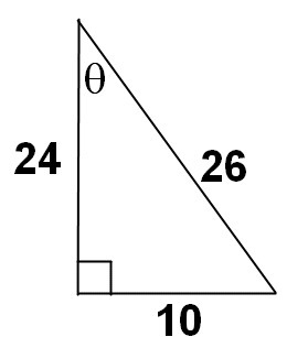 In the triangle below, what is sin θ?-example-1