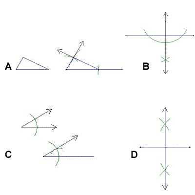 Which construction shows copying an angle?-example-1