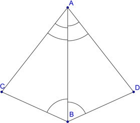 Which of the following statements is true about the triangles below? triangleABC ≅ triangleABD-example-1