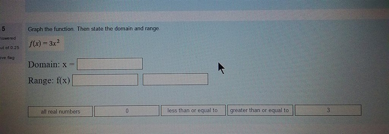 Graph the function. Then state the domain and range.-example-1