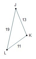 PLEASE HELP LAW OF COSINES Find the measure of J, the smallest angle in a triangle-example-1