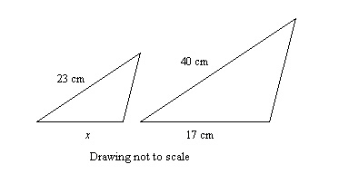 The pair of figures is similar. Find x. Round to the nearest tenth if necessary.-example-1