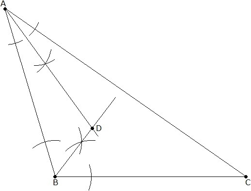 Javier wants to inscribe a circle inside of the triangle ABC shown in the following-example-1