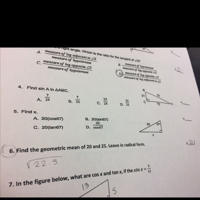 Find sin A in triangle ABC-example-1