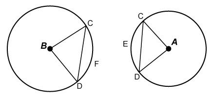 Find the area of segment CED given the following information: radius = 6in, area of-example-1