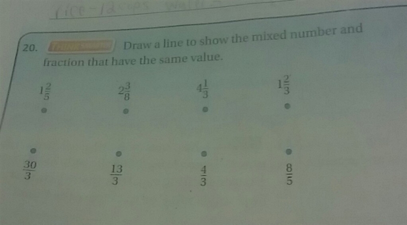 Draw a line to show the mixed number and fraction that have the same value-example-1