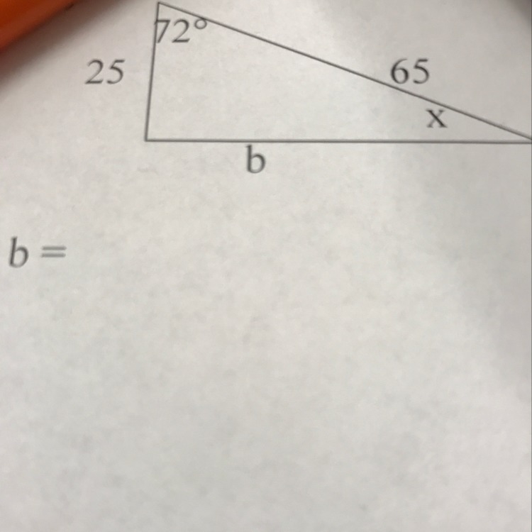 Find the lengths and determine the measure of the missing angel (x)-example-1