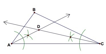 Sarah has completed the first few steps for constructing the inscribed circle for-example-1