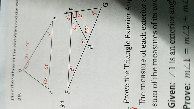 Need help ASAP! Please. Find the values of the variables and the measures of the angles-example-1