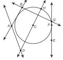 Name all secants and tangents for circle C.-example-1