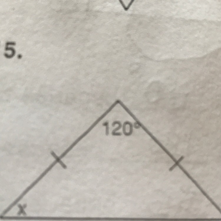 How do I do this ? I have 120 degrees but I need to solve for x-example-1