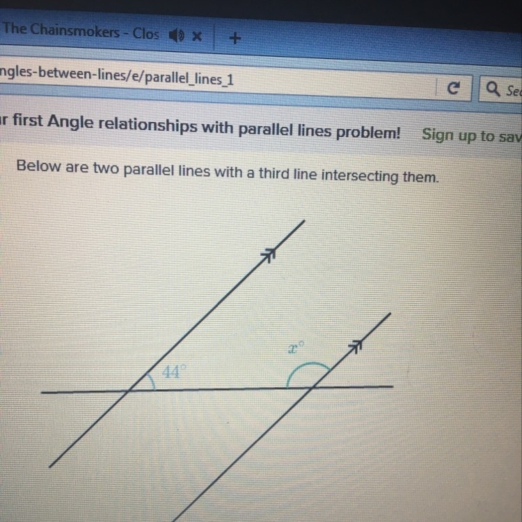 Please help. What is the angle of x??-example-1