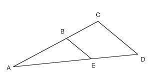 Triangle ABD is similar to triangle ACD. AB = 10, BC = 12, BE = 4, and CD = y. Find-example-1