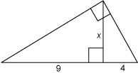 Find the value of x. A. 6 B. 6.5 C. 18 D. 36-example-1