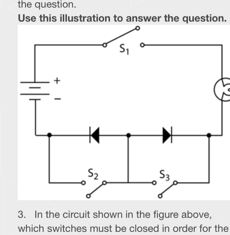 In the circuit shown in the figure above, which switches must be closed in order for-example-1