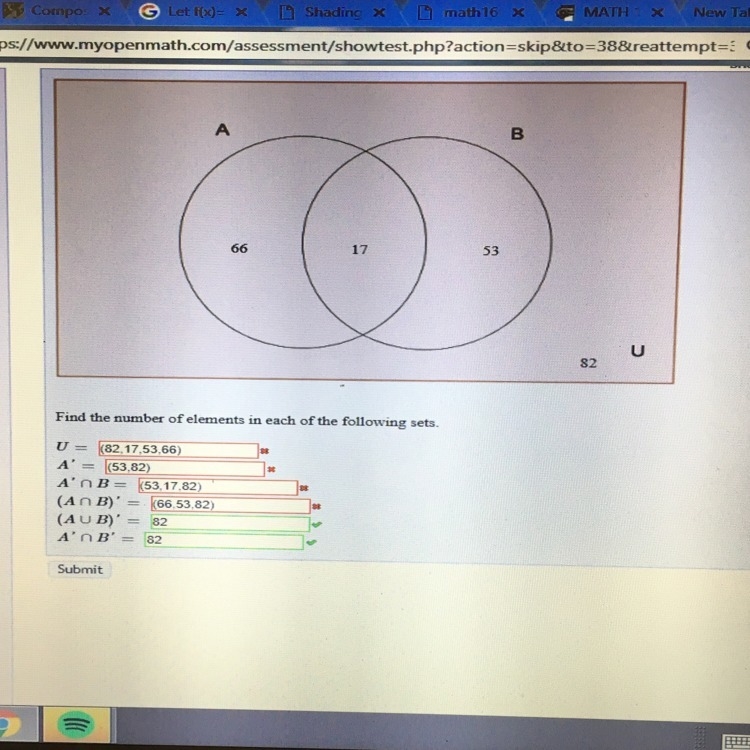 The question is "Find the number of elements in the following sets" I sort-example-1