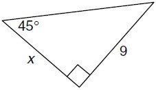 Find the value of x. (Hint: Use a trigonometric ratio or what you know about the lengths-example-1