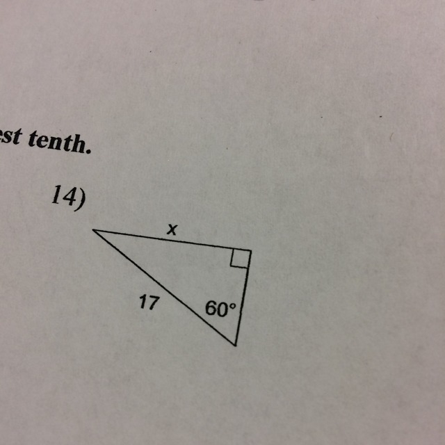 What is the missing side and what is the answer rounded to the nearest tenth?-example-1