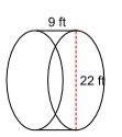 What is the lateral area of the cylinder? A. 615.85 ft.2 B. 515.01 ft.2 C. 625.25 ft-example-1