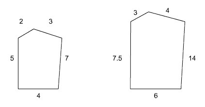 The following polygons are similar: True or False-example-1