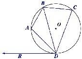 Given: tangent to Circle O. If m C = 57°, then m BDR = A 57 B 90 C 114-example-1