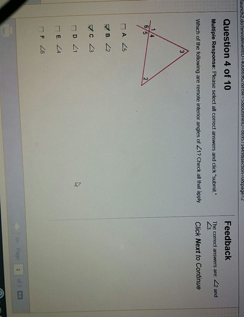 Which of the following are remote interior angles of angle 1? Check all that apply-example-1