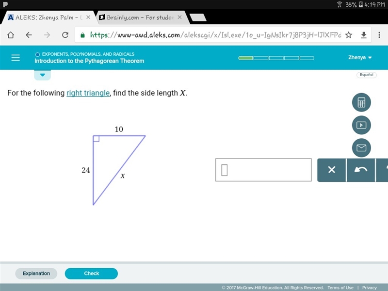 Intruduction to the pythagorean theorem. Please help, would really appreciate it.-example-1