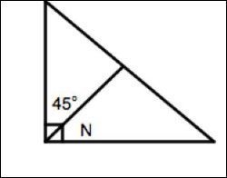 What is the measurement of N? A) 45° B) 90° C) 100° D) 180°-example-1